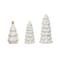 Hello Honey® Cream LED Stoneware Christmas Trees with Gold Electroplating Set